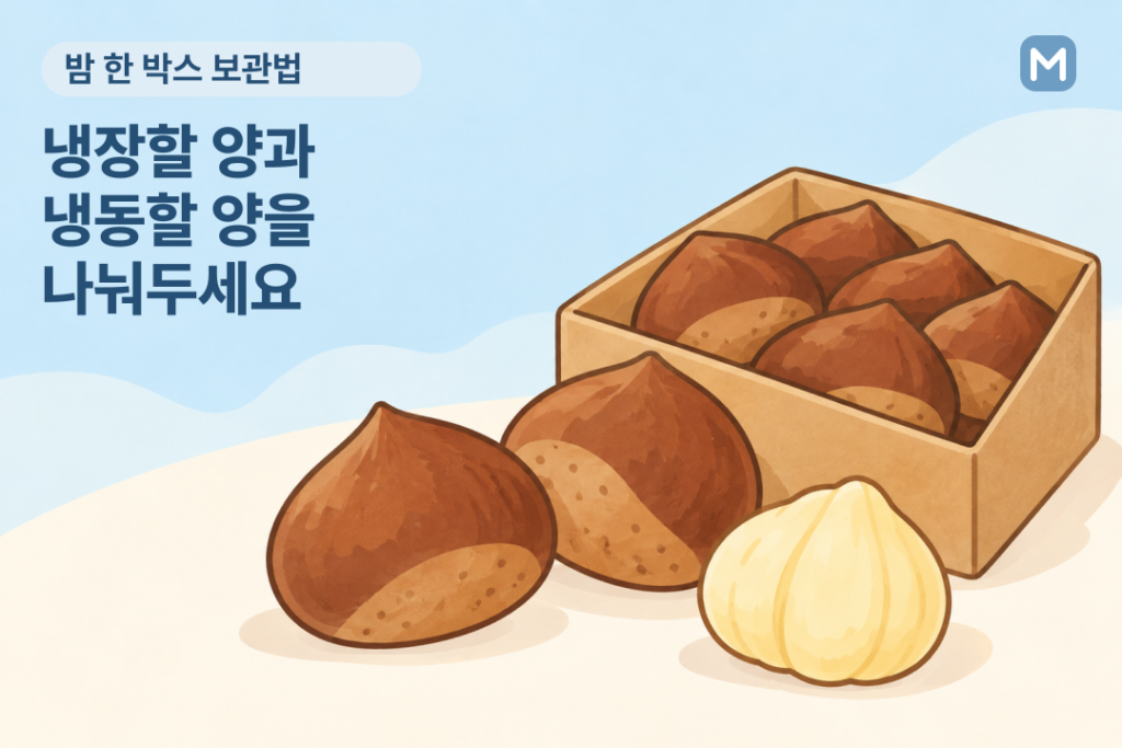 밤 한 박스 보관법, 냉장고에 다 넣기 전에 나눠두세요